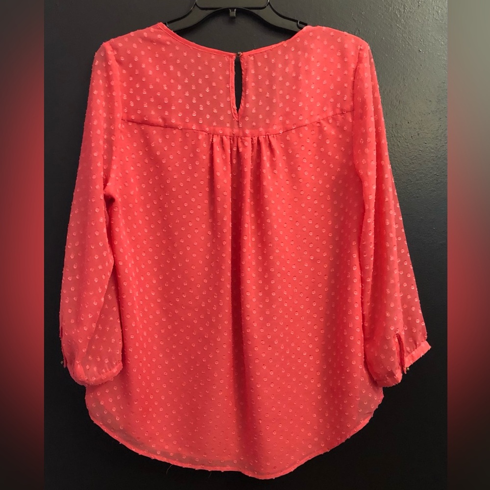 The Limited Coral Dotted Blouse - Picture 2 of 3